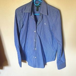 Polo Blue Stripped Button Down, Rarely worn